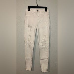 - American Eagle - 00 short - white ripped skinny jeans